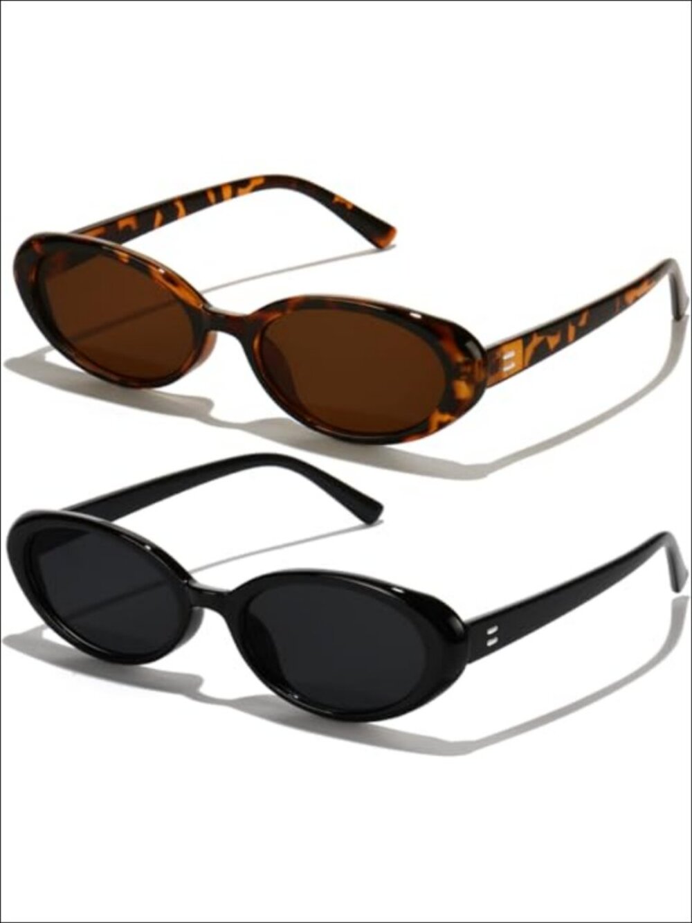 Oval Sunglasses UV400 Retro 90s Style Full-Frame Lightweight